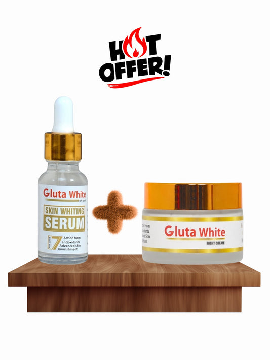 Gluta White Night Cream + Face Glowing Serum