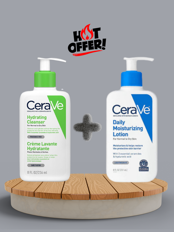 CeraVe Daily Duo – Moisturizing Lotion + Hydrating Cleanser