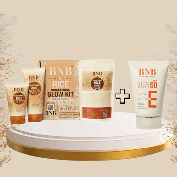 3 IN 1 Rice Kit (Face Wash+Scrub+Mask) + BNB Sunscreen